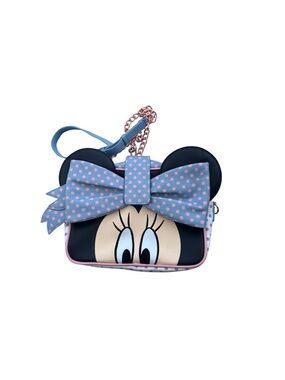 Loungefly Blue Minnie Ear Crossbody with Pink Polka Dot Bow